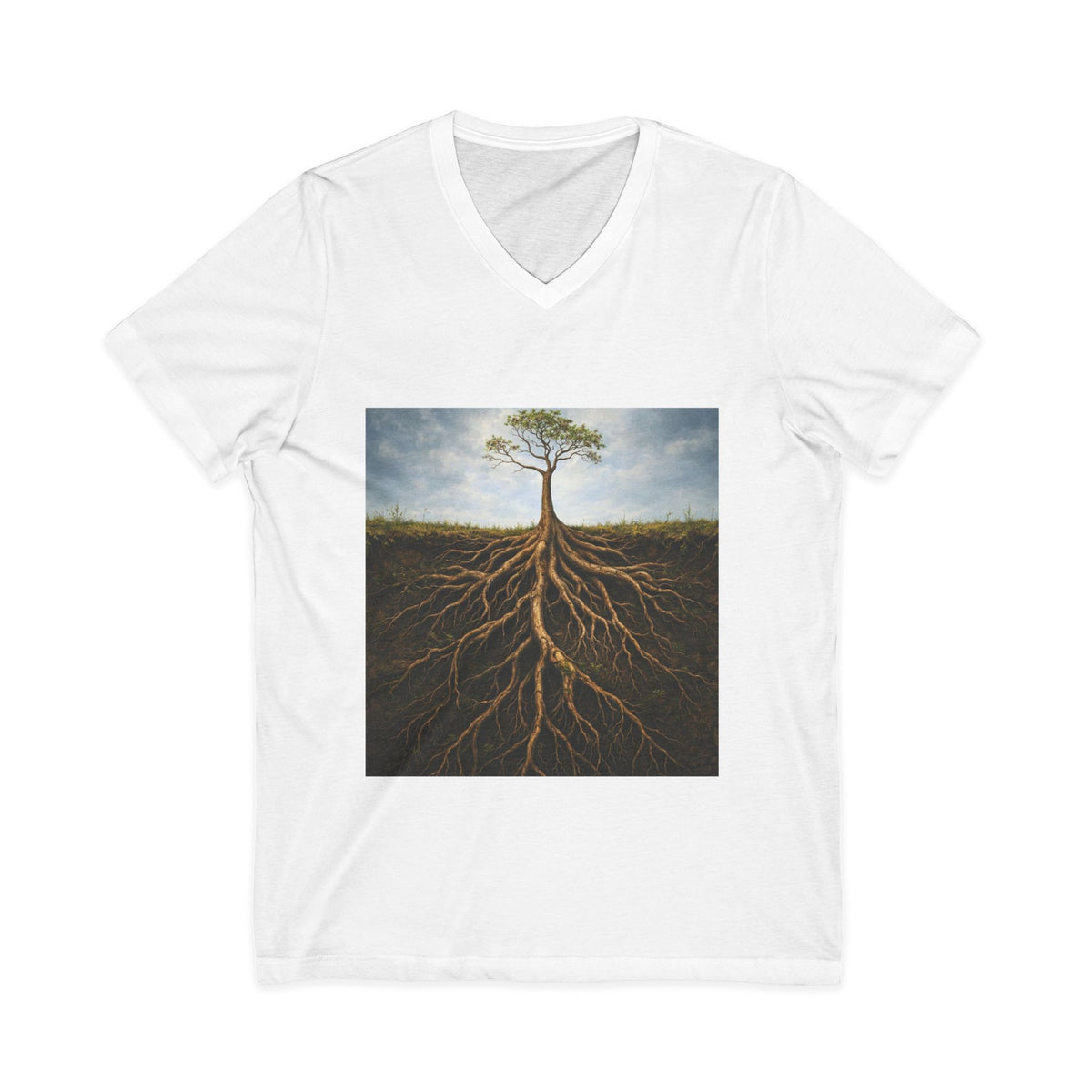 Rooted in strength V‑Neck Tee — By Ekiaqueen