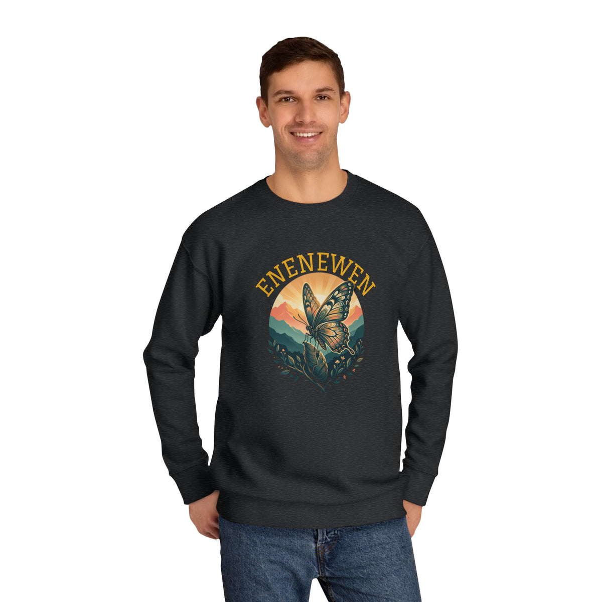 Enenewen Butterfly Mountain Crewneck Sweatshirt- By Ekiaqueen