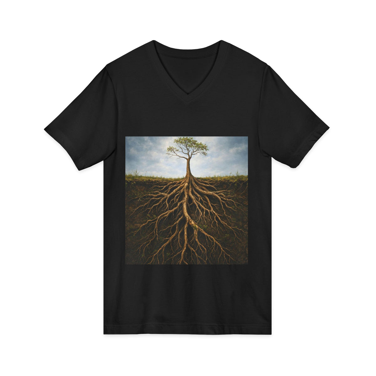 Rooted in strength V‑Neck Tee — By Ekiaqueen