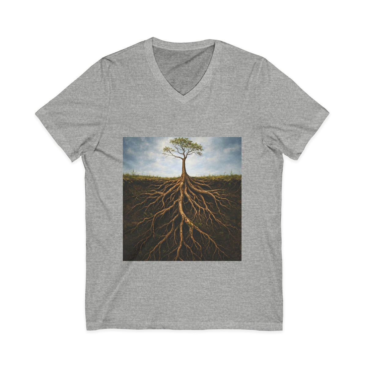 Rooted in strength V‑Neck Tee — By Ekiaqueen