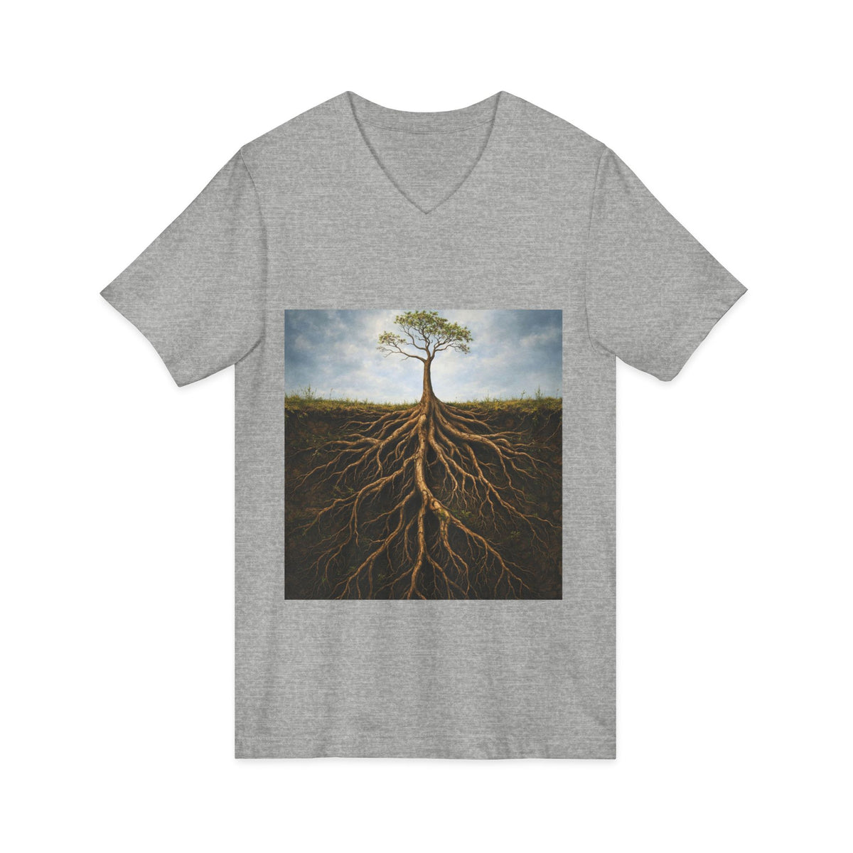 Rooted in strength V‑Neck Tee — By Ekiaqueen