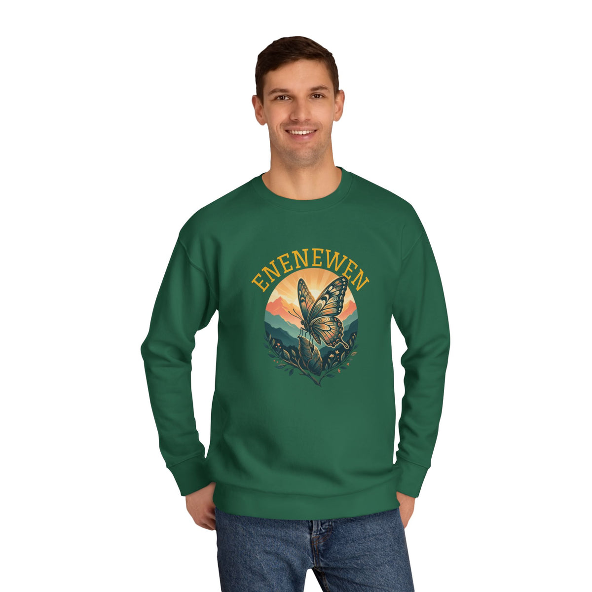 Enenewen Butterfly Mountain Crewneck Sweatshirt- By Ekiaqueen