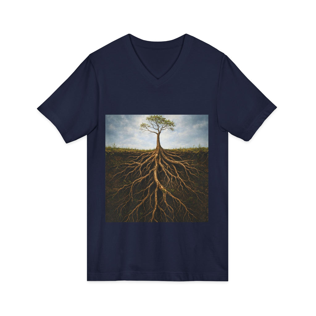 Rooted in strength V‑Neck Tee — By Ekiaqueen