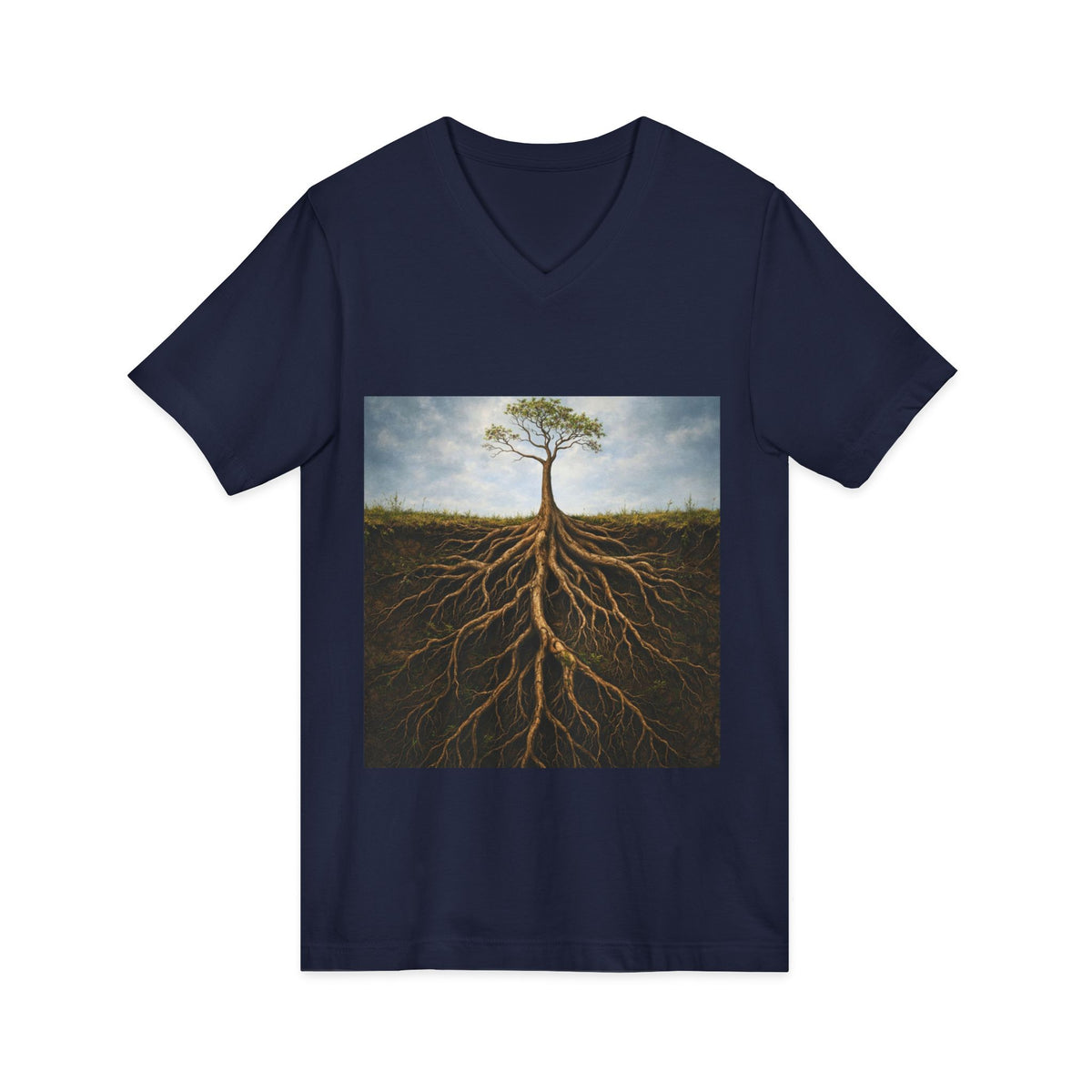 Rooted in strength V‑Neck Tee — By Ekiaqueen