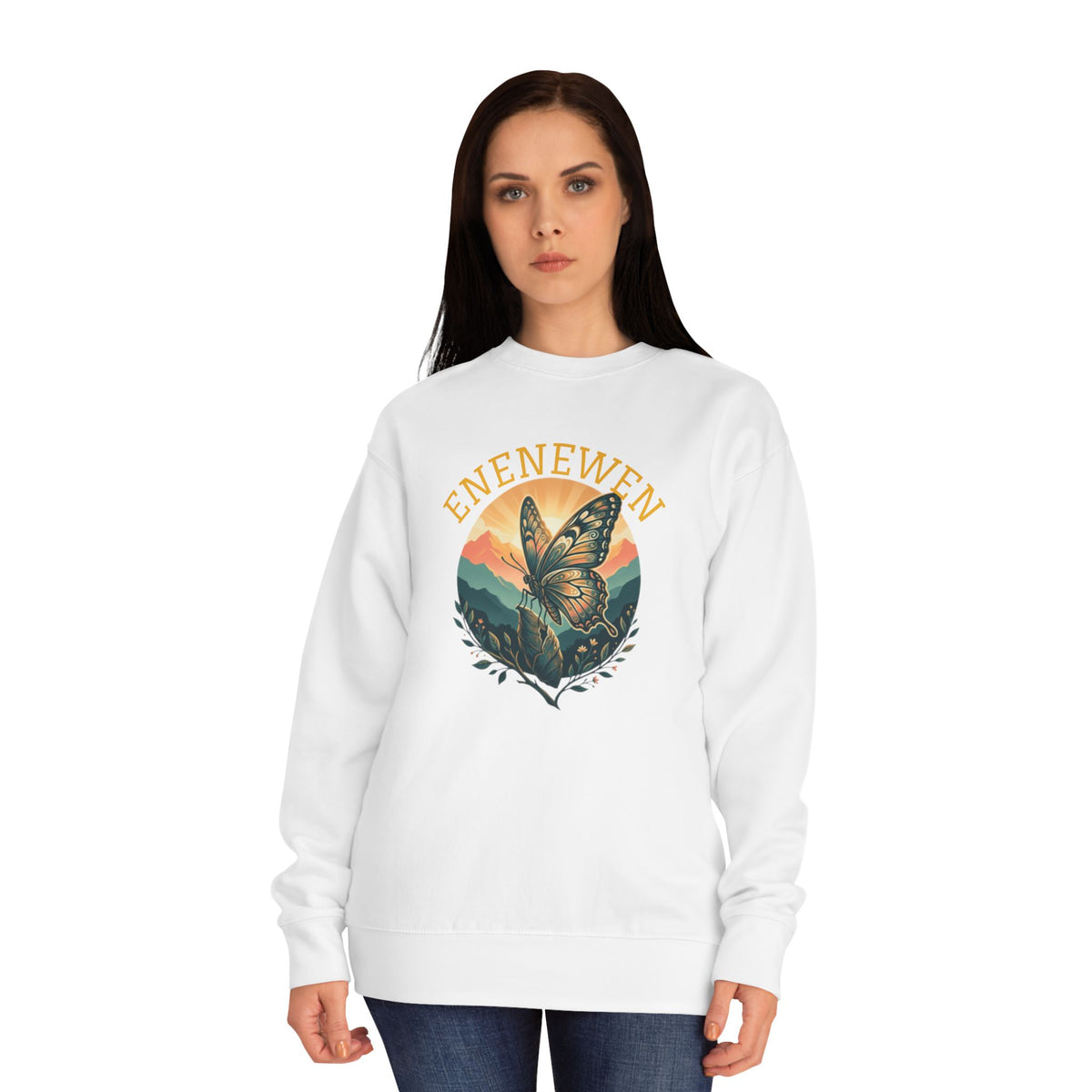 Enenewen Butterfly Mountain Crewneck Sweatshirt- By Ekiaqueen