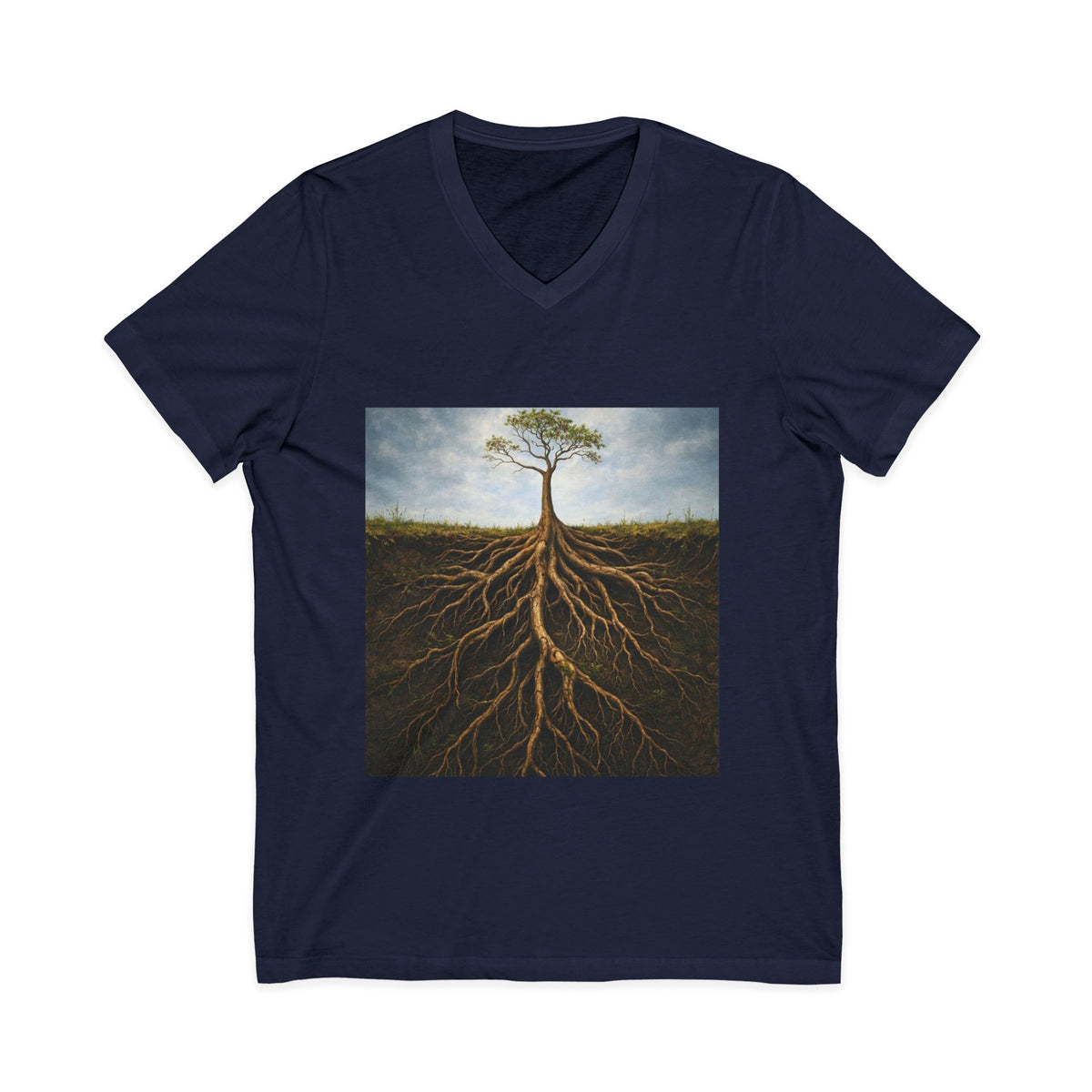 Rooted in strength V‑Neck Tee — By Ekiaqueen