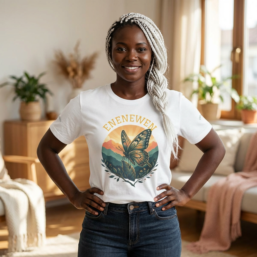 ENENEWEN-Butterfly Sunset Tee - By Ekiaqueen ' Nature Graphic T-Shirt
