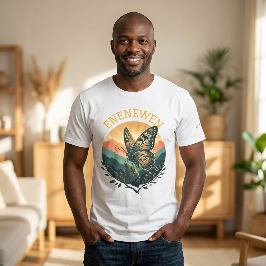 ENENEWEN-Butterfly Sunset Tee - By Ekiaqueen ' Nature Graphic T-Shirt