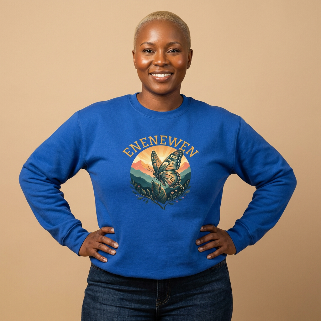Enenewen Butterfly Mountain Crewneck Sweatshirt- By Ekiaqueen