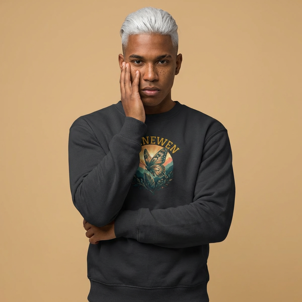 Enenewen Butterfly Mountain Crewneck Sweatshirt- By Ekiaqueen
