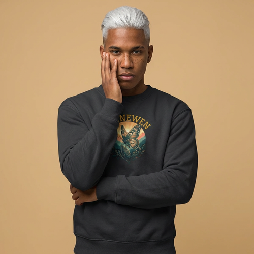 Enenewen Butterfly Mountain Crewneck Sweatshirt- By Ekiaqueen
