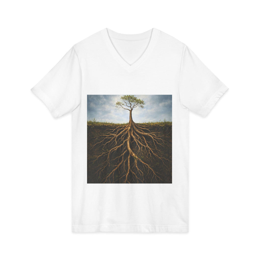 Rooted in strength V‑Neck Tee — By Ekiaqueen
