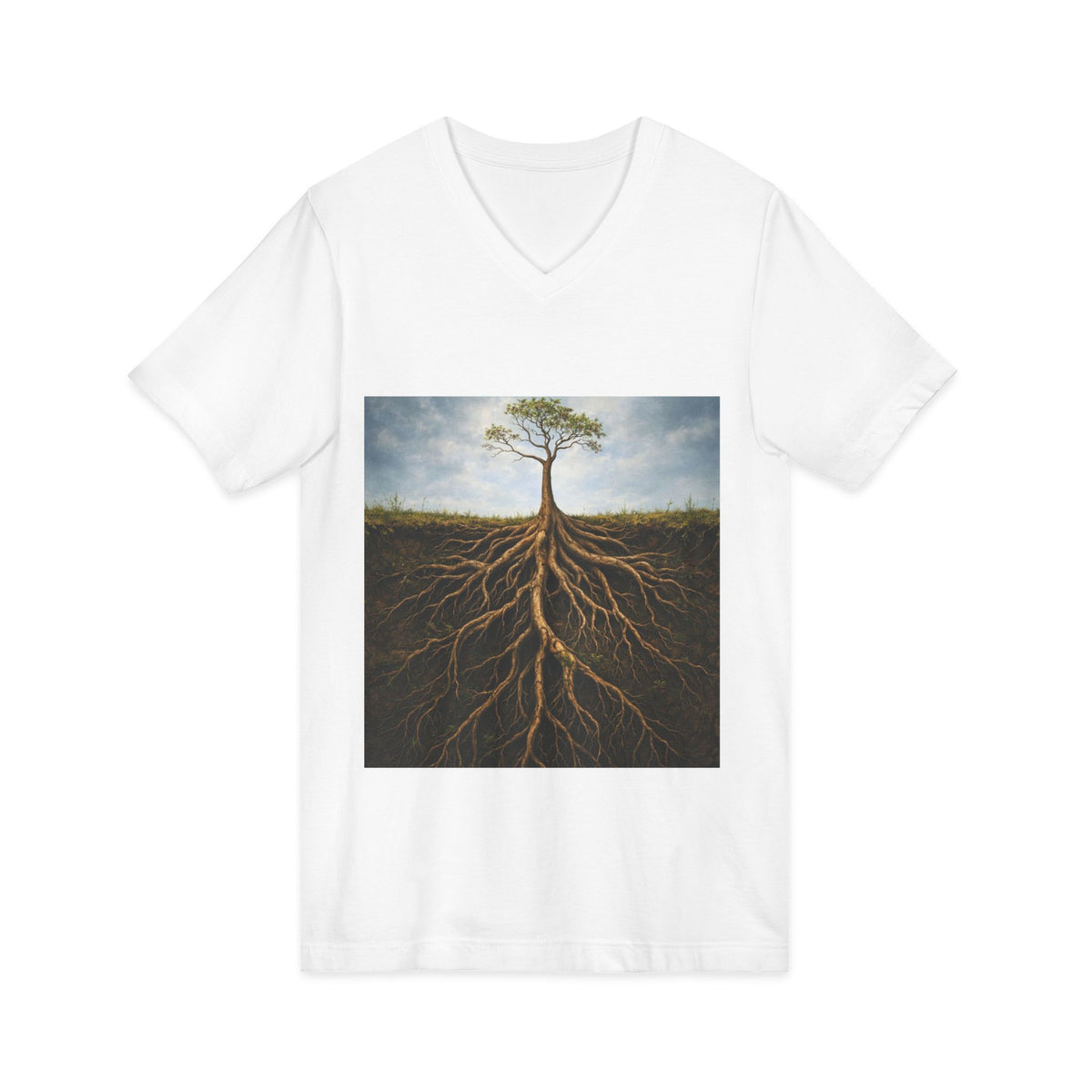 Rooted in strength V‑Neck Tee — By Ekiaqueen