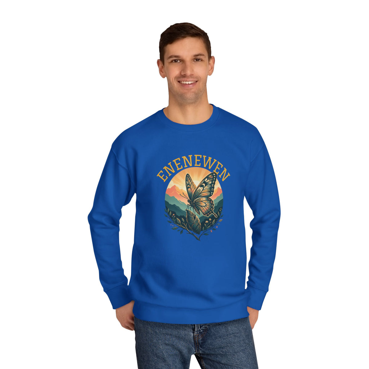 Enenewen Butterfly Mountain Crewneck Sweatshirt- By Ekiaqueen