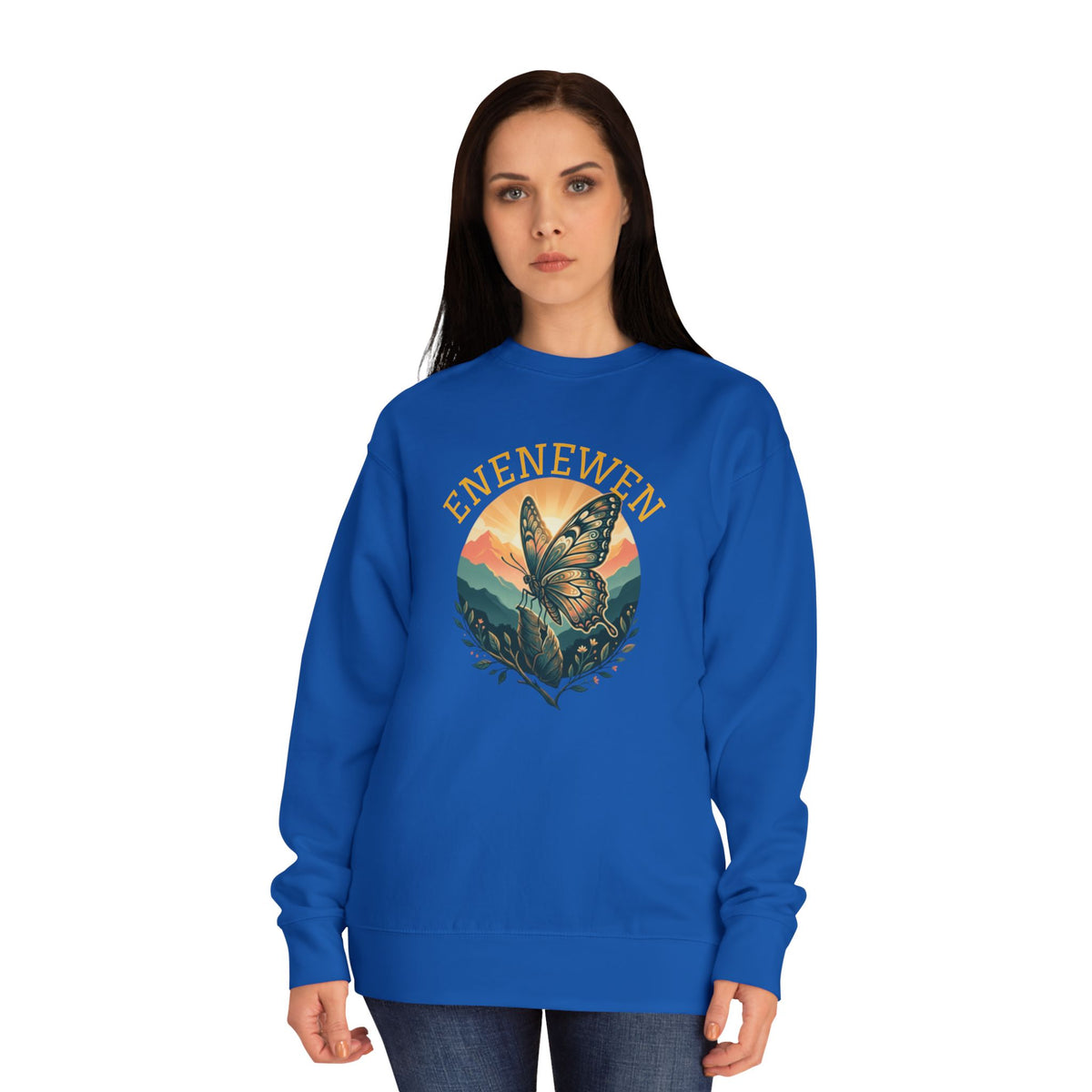 Enenewen Butterfly Mountain Crewneck Sweatshirt- By Ekiaqueen