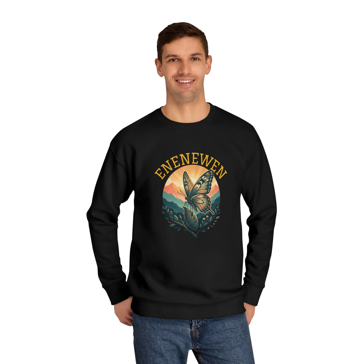 Enenewen Butterfly Mountain Crewneck Sweatshirt- By Ekiaqueen