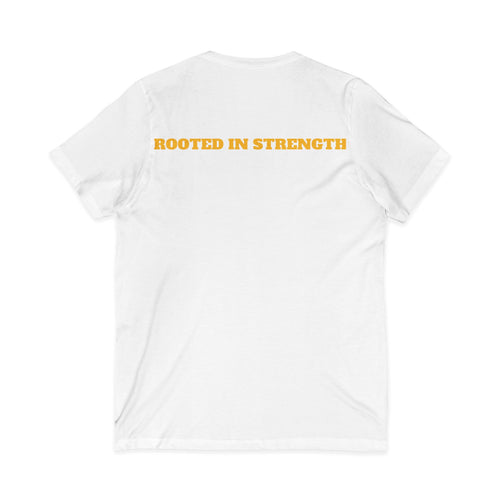 Rooted in strength V‑Neck Tee — By Ekiaqueen